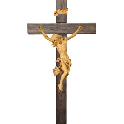 Cristo Barroco en cruz Madera vieja